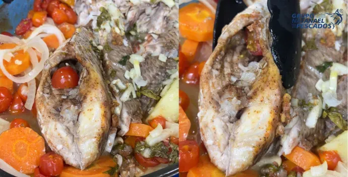 Corvina Assada ao Molho de Vinho
