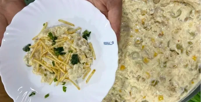 Receita de Salpicão de Merluza Cremoso